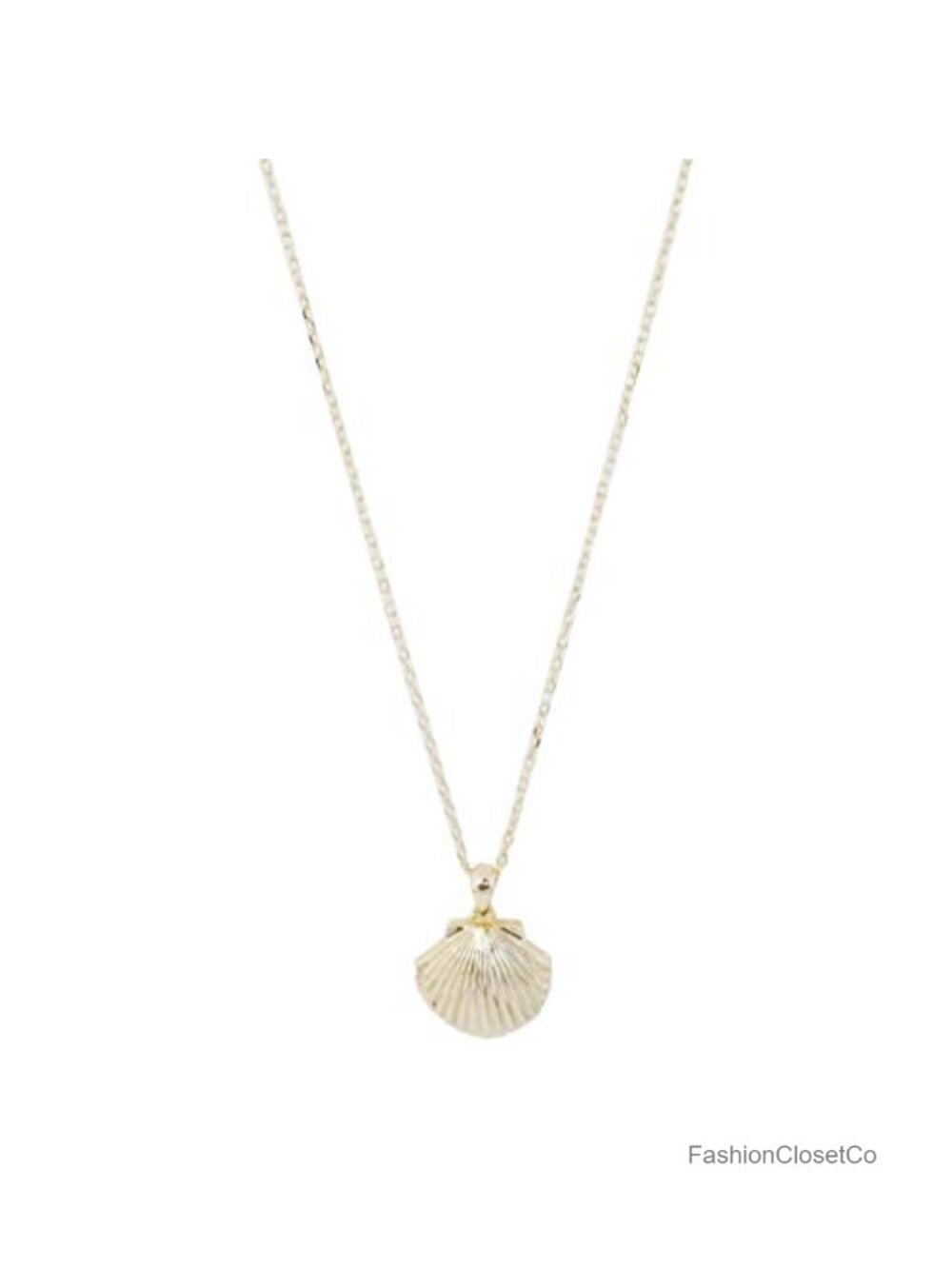 18k Gold Plated Shell Locket Necklace Minimalist Delicate Pendant